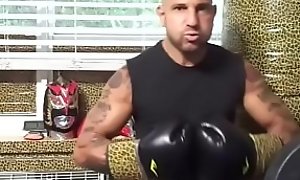 ITALIAN STUD WORKING OUT on PUNCHING BAG AT THE JERSEY SHORE