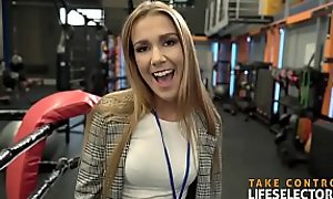 Stud trainer bangs hot reporter Alexis than his trainee Cherry