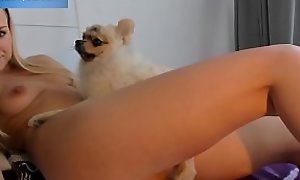 Hot Blond and a Lucky Dog ** More on onlyFans porn video siswet19