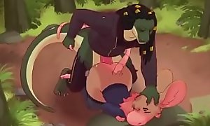 Furry Lizard fucks mouse boy Animation