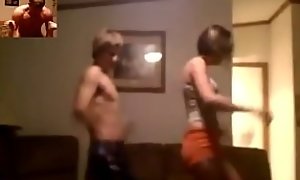 Amatuer brother and sister do a dance routine