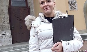 GERMAN SCOUT - 21 Jahre Junge Jura Studentin in Bayern bei echten Strassen Casting fuer Geld gefickt