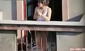 Neighbor In Underwear On The Balcony