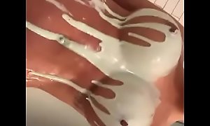 Hot Bib breasted brunete showering and touching her pussy Snap: femdomi Telegram iadwika