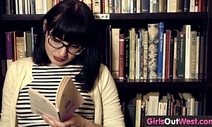 Girls out west - unshaved lesbo angels in book store
