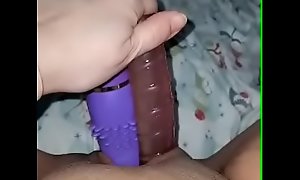 Wife fucks herself with her friends 2 dildos