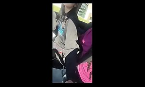 Lesbian Friend Gives Hand Job While Driving