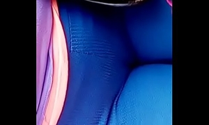 Camel toe blue leggins sexy