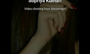 Indian girl with fake name Sopriya (real name pooja meena) masturbating with boy on Facebook video call for 500 INR while his brother Ashok Meena holding the camera phone