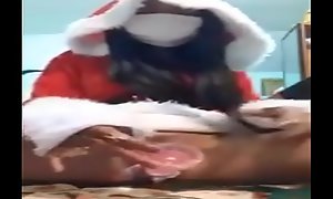 Christmas Dildo With Creamy Asian Pussy