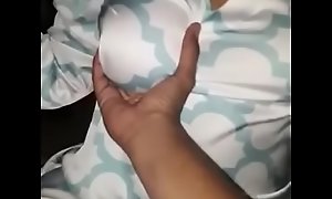 My ex pressing my boobs