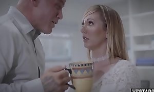 Office harrasment with a hot blonde MILF