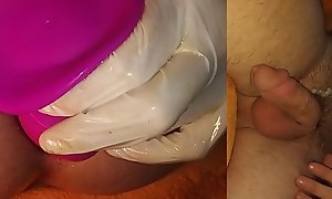 Anal gaping with big dildo and cumshot