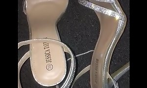 Strappy silver wedding formal heels cumshot Khloe arches shoes