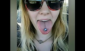 18yo Busty Blonde with HUGE tongue
