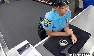Slutty policewoman fucks with pawnbroker for extra money