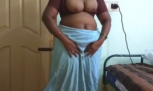 desi  indian tamil telugu kannada malayalam hindi sultry big Daddy tie the knot vanitha enervating grey colour saree  showing big boobs and shaved pussy press enduring boobs press nip rubbing pussy self-abuse