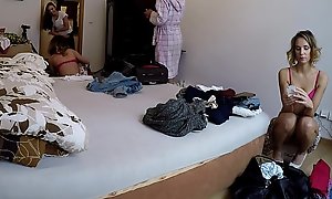 4 young girls at changing room Upskirt Treats from the backstage voyeur cam