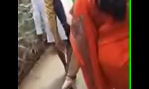 Cumshot on walking Desi bhabhis ass in public