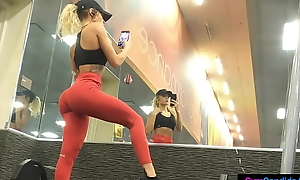 Gym Candid Ass in Red Leggings