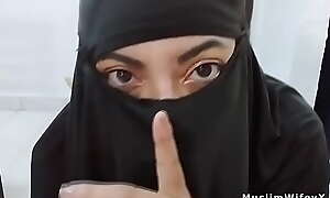 MILF Muslim Arab Step Mom Amateur Rides Anal Dildo And Squirts In Black Niqab Hijab On Webcam