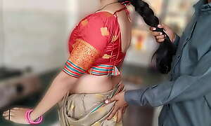 Stunning Indian bhabhi's first steamy kitchen encounter with devar, featuring tight desi curves and intense passion in a viral video.
