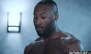Black gay stepbrothers fuck white guy in threesome