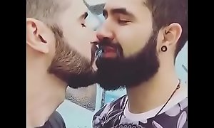 Passionate gays kissing and romantic fuck