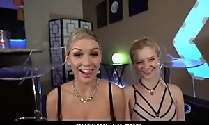 Two blond babes bust a nut for big cock - Kenzie Taylor,Riley Star