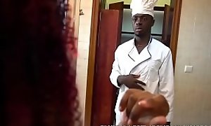 Ebony ass housewife neglected by her husband seduces her cook