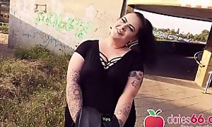 BIG GERMAN girl AnastasiaXXX gets some stranger's DICK in her CUNT right next to the autobahn! (ENGLISH) Dates66.com