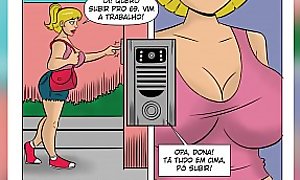 História em Quadrinhos Pornô (HQ Pornô) - Um Bico de Faxineira - Putarias na Favela - Câmera Caseira