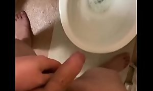 Compilation wanking in public toilets and peeing and with big cumshots